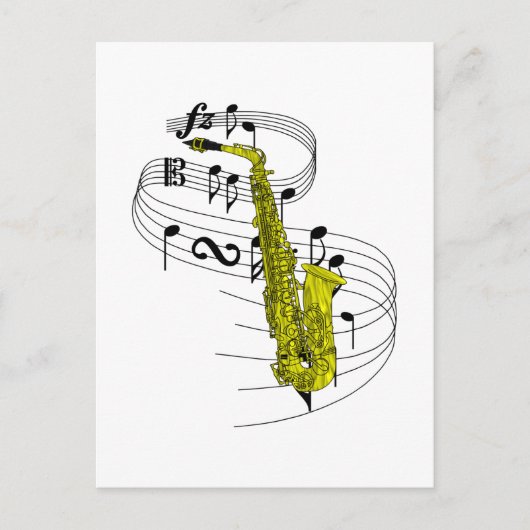 Carte Postale Saxophone (Devant)