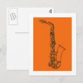 Carte Postale Saxophone (Devant / Derrière)