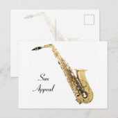 Carte postale saxophone (Devant / Derrière)
