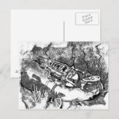 Carte Postale Saxophone dans l'herbe (Devant / Derrière)