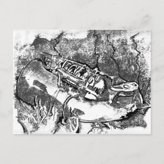 Carte Postale Saxophone dans l'herbe (Devant)