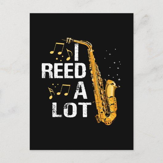 Carte Postale Saxophone drôle (Devant)