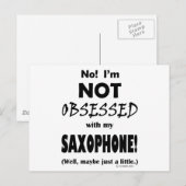 Carte Postale Saxophone obsédé (Devant / Derrière)