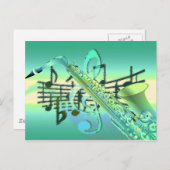 Carte Postale Saxophone Pastel Design abstrait (Devant / Derrière)