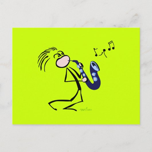 Carte Postale Saxophoniste de jazz (Devant)