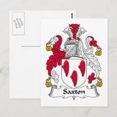 Carte Postale Saxton Family Crest (Devant / Derrière)