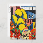 Carte Postale Sayen - Arbres, peinture colorée, (Devant / Derrière)