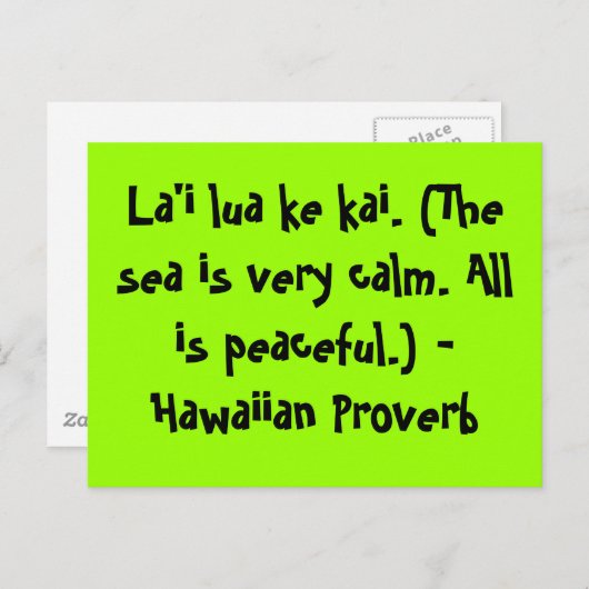 Carte Postale Sayings hawaïens (Devant / Derrière)