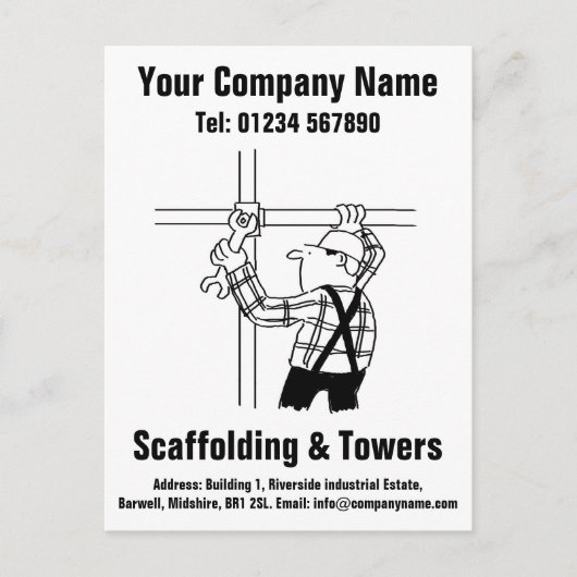 Carte Postale Scaffolder ou Scaffolding Company (Devant)