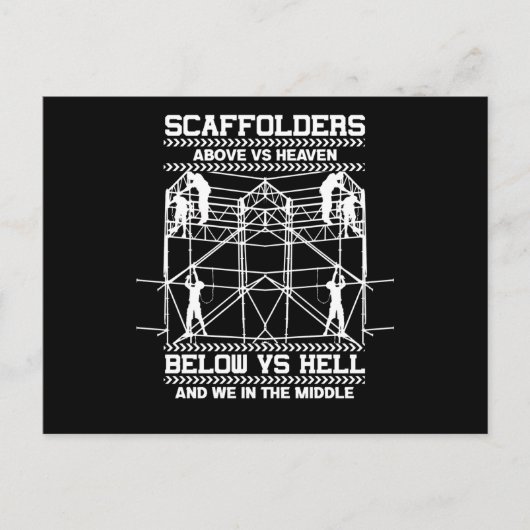 Carte Postale Scaffoleurs Ciel Enfer Au Milieu De L'Échafaudage (Devant)