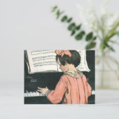Carte Postale Scales de Jessie Willcox Smith, Piano Music Girl (Debout devant)