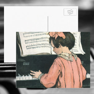 Carte Postale Scales de Jessie Willcox Smith, Piano Music Girl