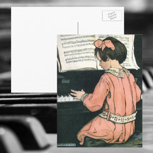 Carte Postale Scales de Jessie Willcox Smith, Piano Music Girl