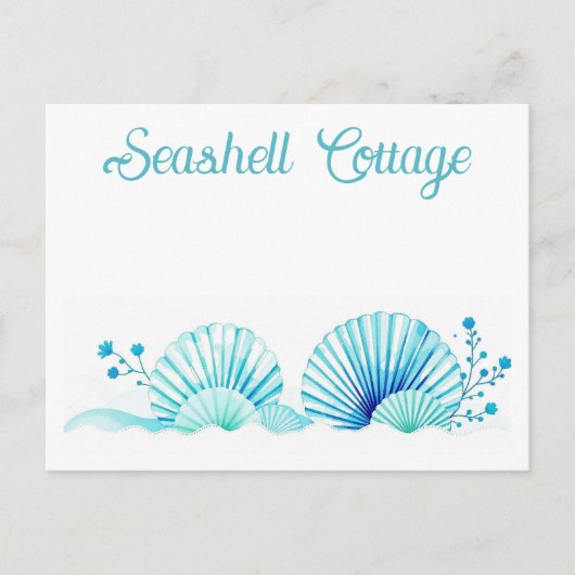 Carte Postale Scallop Shells and Flowers (Devant)