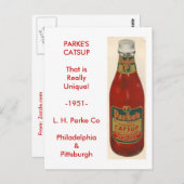 Carte Postale scan0001, le KETCHUP de PARKE (Devant / Derrière)