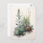 Carte Postale Scandi Succulents - Poster d'aquarelle numérique (Devant / Derrière)