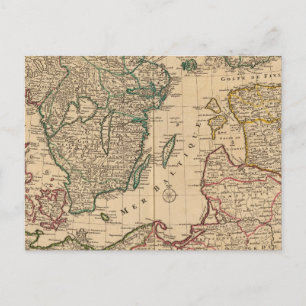 Carte Postale Scandinavie, mer Baltique, Suède, Danemark