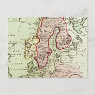 Carte Postale Scandinavie, Suède, Danemark