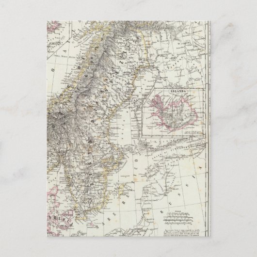 Carte Postale Scandinavie, Suède, Norvège (Devant)