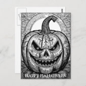 Carte Postale Scanner Halloween Citrouille (Devant / Derrière)
