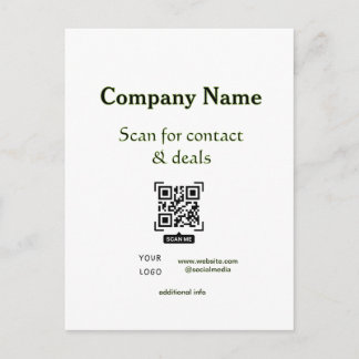 Carte Postale scanner le QR pour le nom de l'entreprise du site