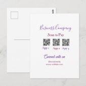 Carte Postale Scanner pour payer le logo de l'entreprise code Q (Devant / Derrière)