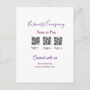 Carte Postale Scanner pour payer le logo de l'entreprise code Q 