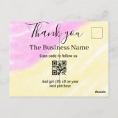 Carte Postale Scannez le QR pour nous suivre merci code de réduc (Dos)