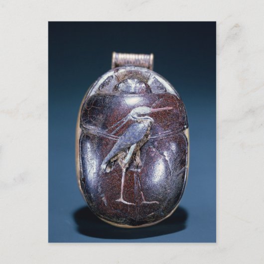 Carte Postale Scarab avec Héron, du Tombeau de Toutankhamon (Devant)