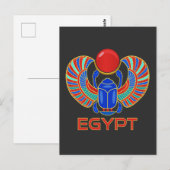 Carte Postale Scarab Égyptien Avec Le Mot Egypte (Devant / Derrière)