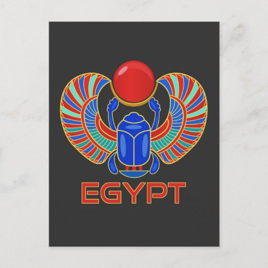 Carte Postale Scarab Égyptien Avec Le Mot Egypte (Devant)