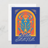 Carte Postale Scarabée Blue Beetle Graphique Talavera (Devant / Derrière)