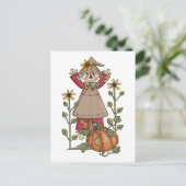 Carte Postale Scarecrow 1 Citrouille Fall Sunflowers (Debout devant)