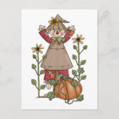 Carte Postale Scarecrow 1 Citrouille Fall Sunflowers (Devant)