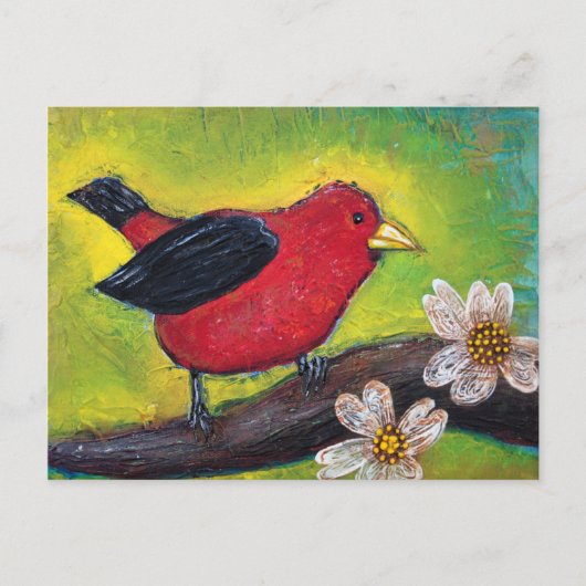 Carte Postale Scarlet Tanager Bird (Devant)