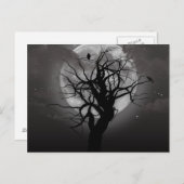 Carte Postale Scary Halloween Night with Raven Crow Postcard (Devant / Derrière)
