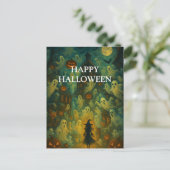 Carte Postale Scary Halloween Pumpkin Witch Scary Night (Debout devant)
