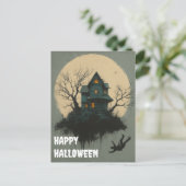 Carte Postale Scary Halloween Pumpkin Witch Scary Night (Debout devant)