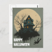 Carte Postale Scary Halloween Pumpkin Witch Scary Night (Devant / Derrière)