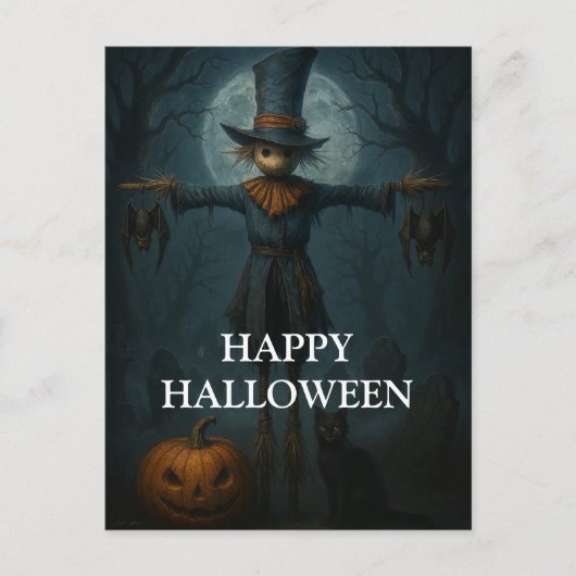 Carte Postale Scary Halloween Pumpkin Witch Scary Night (Devant)