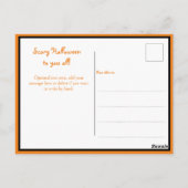 Carte Postale Scary Halloween sorcière et Citrouille fou de sour (Dos)