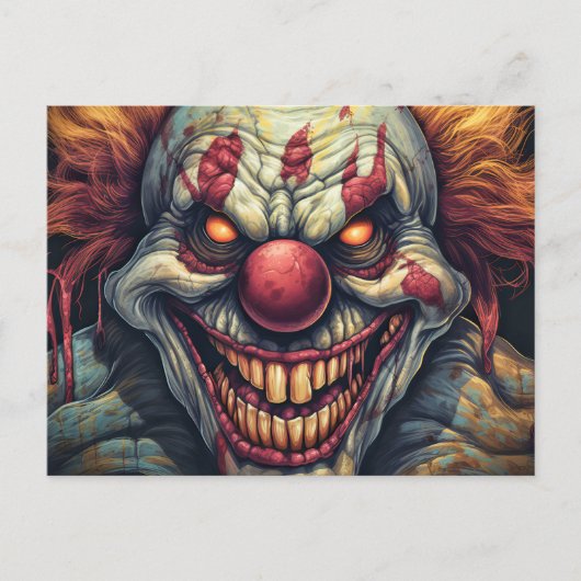 Carte Postale Scary Sideshow Circus Clown Illustration (Devant)