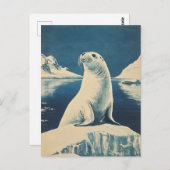 Carte Postale Sceau arctique vintage (Devant / Derrière)