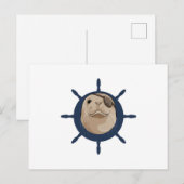 Carte Postale Sceau avec barre à roue de navire (Devant / Derrière)