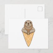 Carte Postale Sceau avec cône de glace (Devant / Derrière)