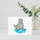 Carte Postale Sceau avec floe de glace (Debout devant)