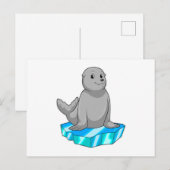 Carte Postale Sceau avec floe de glace (Devant / Derrière)