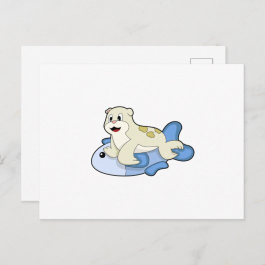 Carte Postale Sceau avec Poisson (Devant / Derrière)