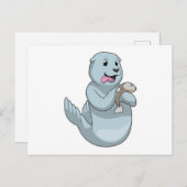 Carte Postale Sceau avec poisson (Devant / Derrière)