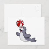 Carte Postale Sceau avec Water-polo (Devant / Derrière)